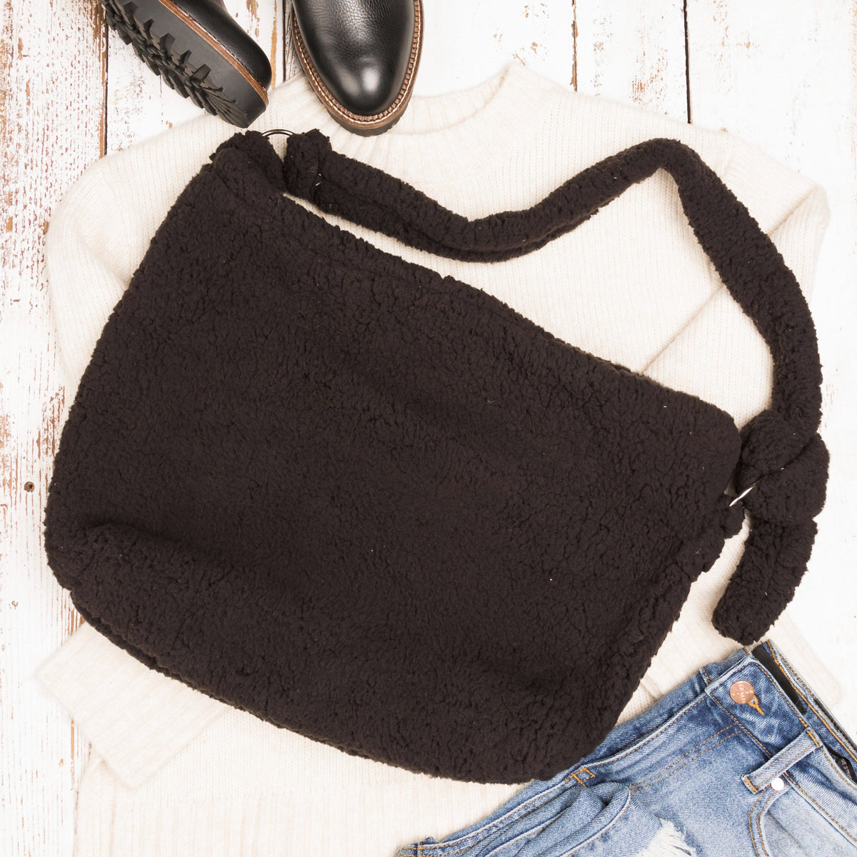 Boucle Sherpa Messenger Bag-7