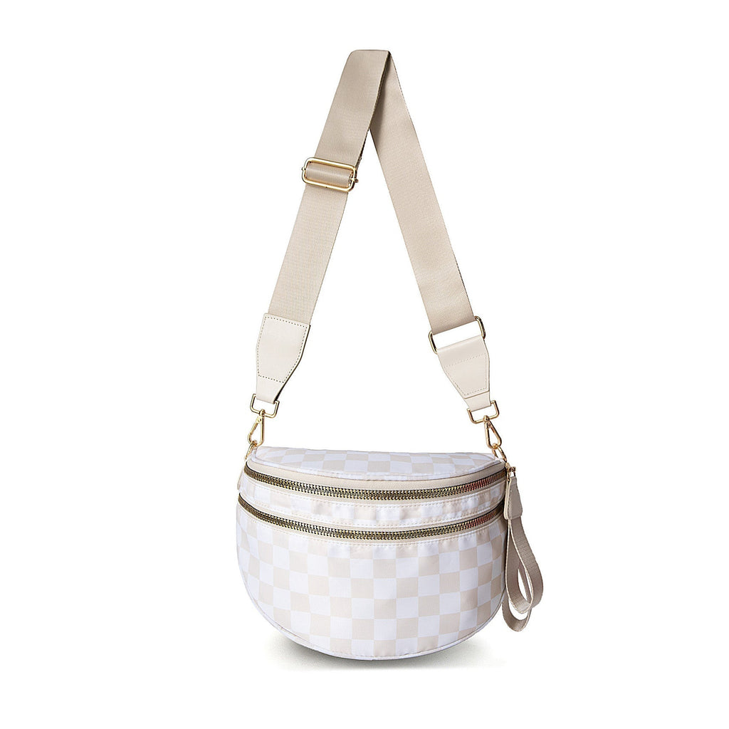 Frankie Oversize Double Zip Print Crescent Sling-5