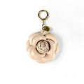 Pink PU Leather Flower Keychain Set for Bag Charm-Handmade Floral Pendant Keyring Accessories for Purse-Daily Mood Booster/Gift