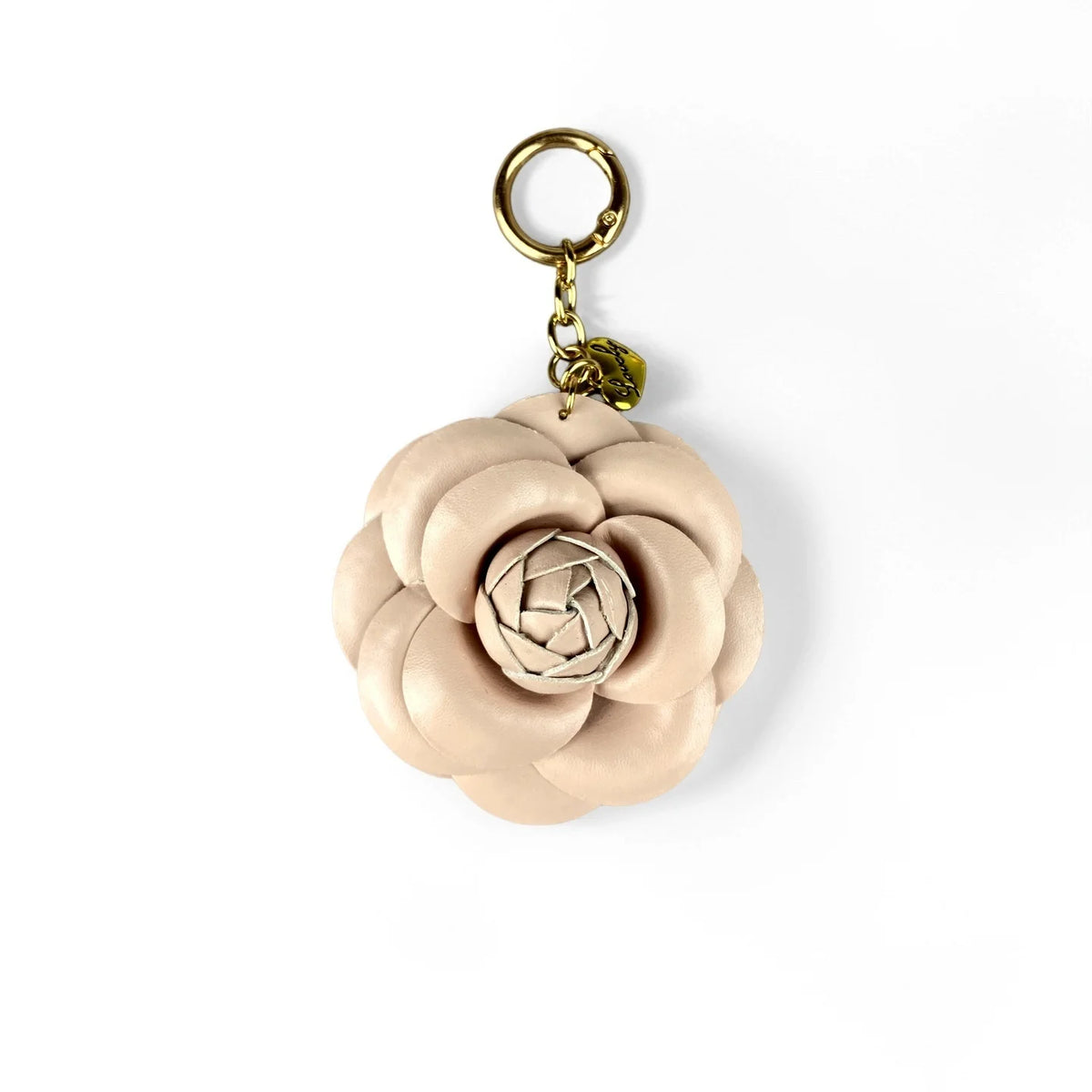 Pink PU Leather Flower Keychain Set for Bag Charm-Handmade Floral Pendant Keyring Accessories for Purse-Daily Mood Booster/Gift