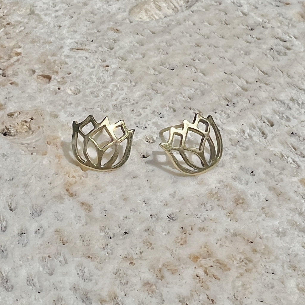Bombshell Lotus Stud Earrings-1
